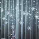 Christmas Snowflakes LED Curtain String Lights 11.5ft/3.5M 96LED Christmas Window Curtain Light Plug in String Light for Xmas Decor,Indoor and Outdoor,Birthday Party,Wedding, Bedroom Patio