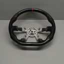 Real Carbon Fiber Steering Wheel for Corvette C5 1997-2004 D-shaped Flat-bottom Racing Steering Wheel Nappa Preforated Leather Grip Hand-Stitched Compatible with C5 Base Z06