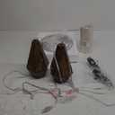 PoKat 20.25" Retro Farmhouse Table Lamp Set of 2 - Living Room & Bedroom Rustic Linen Bedside Nightstand Lamps for Kids, Study, Office - Resin, Suitable for Small Places (Dark Wood Resin)