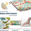 Outdoor Chair Cushions Set of 4, Water Resistant Patio Chair Pads with Ties, Seat Cushions for Home Garden Furniture Decoration, 16"x17", Pretty Paisley