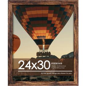 24x30 Poster Frame, Brown 24 x 30 Frame for Horizontal or Vertical Wall Mounting, 1 Pack