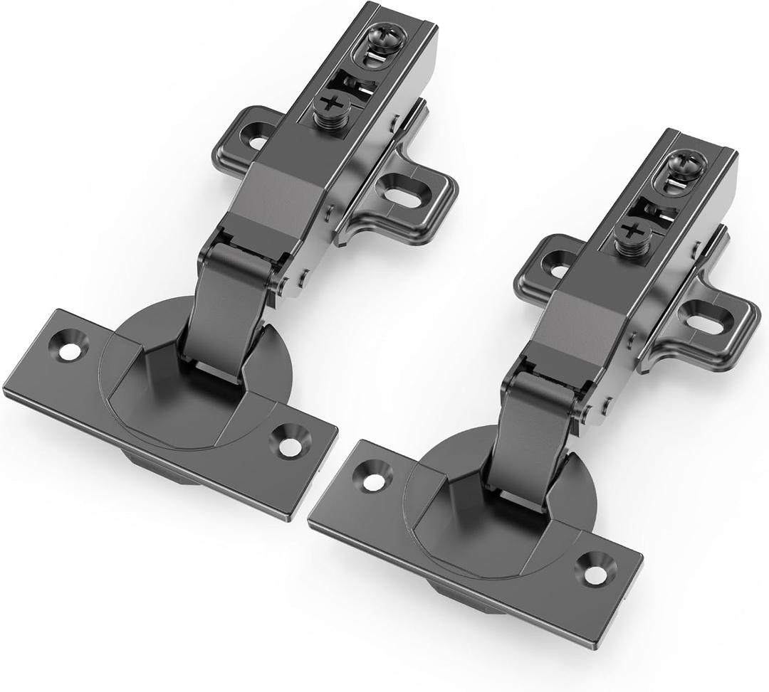 Chibery 10 PCS Full Overlay 3/ 4 inch Overlay Soft Close Hinges, Clip ON Plate, 105 Degree, Silent Hydraulic, Black Frameless European Concealed Hinge for Kitchen Cabinet Door, Wardrobes, and Bookcases