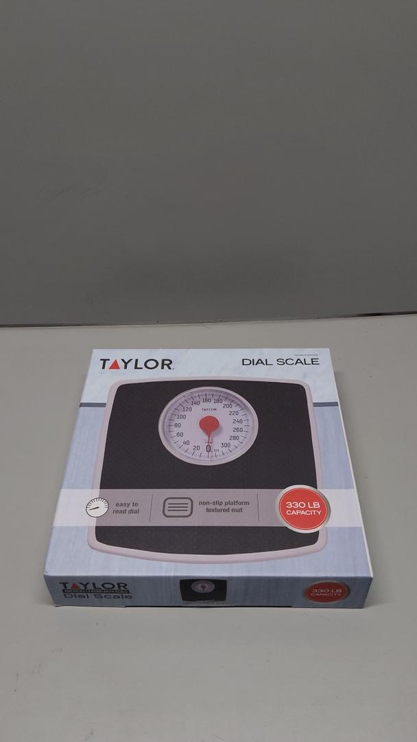 Taylor Battery Free Analog Scales for Body Weight, 330LB Capacity, Easy to Read Large 4.25-inch Dial, 10.3 x 10.6-inch Vinyl Mat Platform, Black