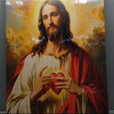 LWJARTFY Sacred Heart of Jesus Wall Art Christian Canvas Poster Print (Canvas, 24x36in)
