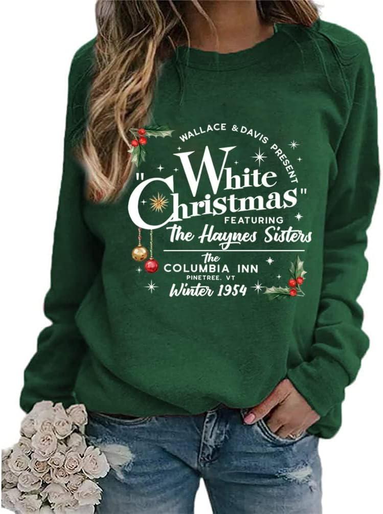 Ykomow Snowman Wine Cheers Sweatshirts Women Long Sleeve Christmas Graphic Tees Funny Xmas Tops (XX-Large, 2-green)