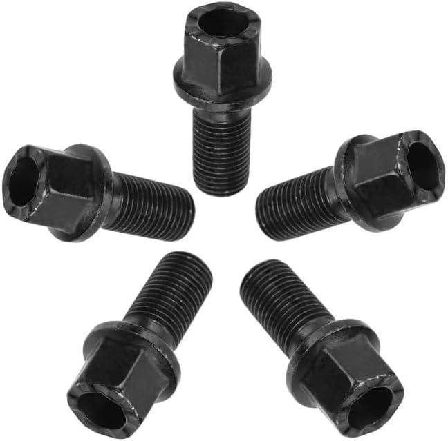 WHT002437 M14x1.5 Lug Bolts Wheel Studs Fit for Volkswagen Jetta Passat CC Golf Tiguan Beetle Audi A3 A4 A5 A6 A7 Quattro A8 Front or Rear Side,5 Pcs