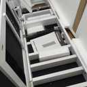 SONGMICS 55 Inches Tall Spacious Jewelry Cabinet, Jewelry Armoire with Light-Up Interior Mirror, Wall or Door Mounted Jewelry Storage Organizer, Lockable, Gift Idea, Cloud White UJJC032W01