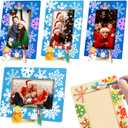 Geelin 24 Sets Winter Wooden Picture Frame DIY Painting Craft Bulk, Christmas Snowflake Photo Frame Crafts 4 x 6 Inch Christmas Arts Decor for Winter Holiday Party Home Classroom Tabletop Ornaments