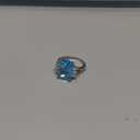 925 Sterling Silver Shiny Full Diamond Gemstone Ring Blue Cubic Zirconia Rings CZ Diamond Multi Row Ring Eternity Engagement Wedding Band Ring for Women (US Code 7)