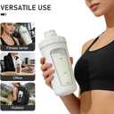 26oz Glass Protein Shaker Bottle, Stainless Steel Mixing Ball & Silicone Sleeve, Odorless, Leak-Proof, BPA-Free, Ideal for Smoothies & Workout Drinks(Frost White)