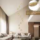 Weesalife Crystal Chandeliers for Staircases, 12-Light Gold Modern Chandeliers for High Ceilings，Crystal Pendant Light Fixture for Living Room Kitchen Island Foyer Hallway Bar