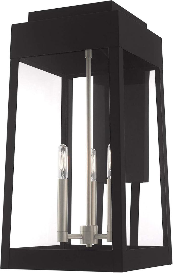 Livex Lighting 20858-04 Oslo - 3-Light Outdoor Wall Lantern, Black, Medium