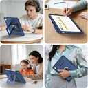 Soke Case for iPad (A16) 11th/10th Generation (11-Inch 2025/10.9-Inch 2022), with Screen Protector and Kickstands, Rugged Full Body Heavy Duty Shockproof Protective Cover - Black Navy