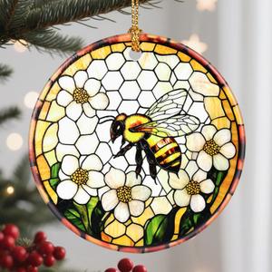 3 x Christmas Ornaments, Bee Ornament, Christmas Tree Decorations, Holiday Decorations, Holiday Ornaments, Bee Gifts, Holiday Party Gifts, and Xmas Gift Ideas