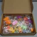 28 Pack Valentines Day Gifts for Kids, Kawaii Mochi Squishies Party Favor Set with Valentines Animal Greeting Cards for Kids, Valentine's Day Classroom Exchange Gifts Set, School Prizes Party Favor