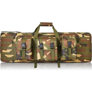 Double Rifle Case for 2 Scoped Rifles - Soft Tactical Gun Bag 32/36/42/48 Inch with Concealed Backpack Straps Durable 600D Oxford Gun Case with Pistol &Ammo Storage for Hunting Range Travel Transport