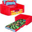 MallBest Kids Sofas Children's Sofa Bed Baby's Upholstered Couch Sleepover Chair Flipout Open Recliner(Red/Fire Truck) (Ages 1-3)