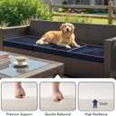 MIULEE Navy Outdoor Chair Cushions Set of 2, 19x19x3 Inch Waterproof Patio Seat Cushions for Outdoor Furniture Couch Sofa, 3 Year Color Fastness High Density Foam with Adjustable Ties