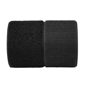 Sew on Hook and Loop Tape 2 Inch Wide,6.5 Feet Non-Adhesive Back Hook and Loop Strips Sewing Fastener Fabric Fastener Non Adhesive Interlocking Tape Black, Pack Of 4