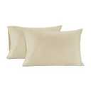 Pillow Cases King Size, 100% Egyptian Cotton Pillow Protectors with Zipper, 400 Thread Count Sateen Weave Beige Pillowcases King Size Set of 2, Premium Quality Pillow Covers for Home/Hotel, King, Light Yellow 