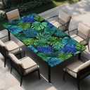 Rectangle Fitted Table Cover Waterproof Stain-Resistant Wipeable Polyester Tablecloths with Elastic Edge Design Fits 8 Foot Tables for Indoor, Picnic, Camping, Outdoor, 96" x 30"