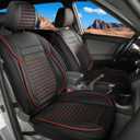 LINGVIDO Car Seat Covers,Breathable and Waterproof Faux Leather Automotive Seat Covers for Cars SUV Pick-up Truck Sedan,Universal Anti-Slip Driver Seat Cover with Backrest (Front Seat, Red