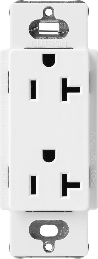 Lutron SCR-20-SW Satin Colors 20-Amp Receptacle, Snow