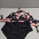 Tempt Me Women Two Piece Swimsuit High Waisted Bikini Halter Vintage Retro Bathing Suit Push up Swimwear (M, Black)