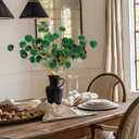 Hananona 12 Pcs Artificial Chrysanthemum Flowers, Green Kiku Pom Pom Mums Flower Faux Floral Arrangements Centerpiece for St Patrict Day Home Kitchen Decor (12, Blackish Green)