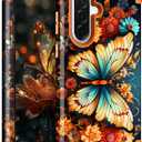 Hocase for Samsung Galaxy A57 5G Case, Butterfly in Orange