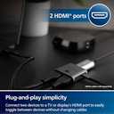 Philips 2 Device HDMI 2.1 Switch Splitter [8K@60Hz 4K@120Hz] Dolby Atmos, HD Dolby 7.1 Surround Sound, 48 Gbps Data Transfer, Switch Selector, Gaming, Smart TV, Firestick, PS5, PS4, xBox, SWV9173GR/37