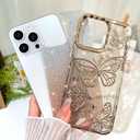 BITOBE Designed for iPhone 11 Pro Max, Cute 3D Butterfly Case Slim Plating Glitter Bling Luxury Cover for Women Girls Protective Camera Protection Bumper 6.7" Gold