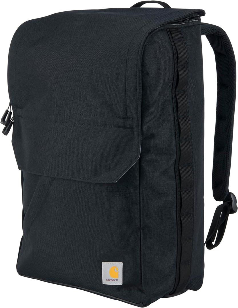 Carhartt 21L Top-Load Backpack, Durable Water Resistant Coated Canvas Base W/ 17" Laptop Sleeve, Black (One Size)