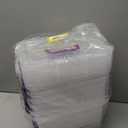 Sandmovie 6 Quart Clear Latching Box with Lid and Handles, Clear Plastic Storage Tote, 6 Packs (Clear, Bright Purple (6 Qt))