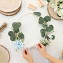Leinuosen 18 Pcs Rustic Wedding Table Centerpiece 12 Inch Metal Floral Hoop Centerpiece with Stand for Tables Gold Wreath Ring 6pcs 9-10 Inch Unfinished Round Wood Slices for Rustic Farmhouse Wedding