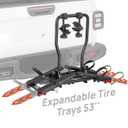 JOYTUTUS Compact & Lightweight 2-Bike Hitch Bike Rack, 150 LBS Capacity for Car SUV Truck with 1/2 Receiver, Easy Install Tilting Folding Anti-Wobble Bike Carrier, Fits Most Wheelbases (Max 53'')