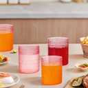 YOUBET 24PCS Plastic Drinking Glasses - 14OZ Pink Hobnail Drinkware Glasses - Vintage Glassware Textured Beaded Cups for Water, Beer, Whiskey, Juice and Various Mixed Drinks Mothers Day