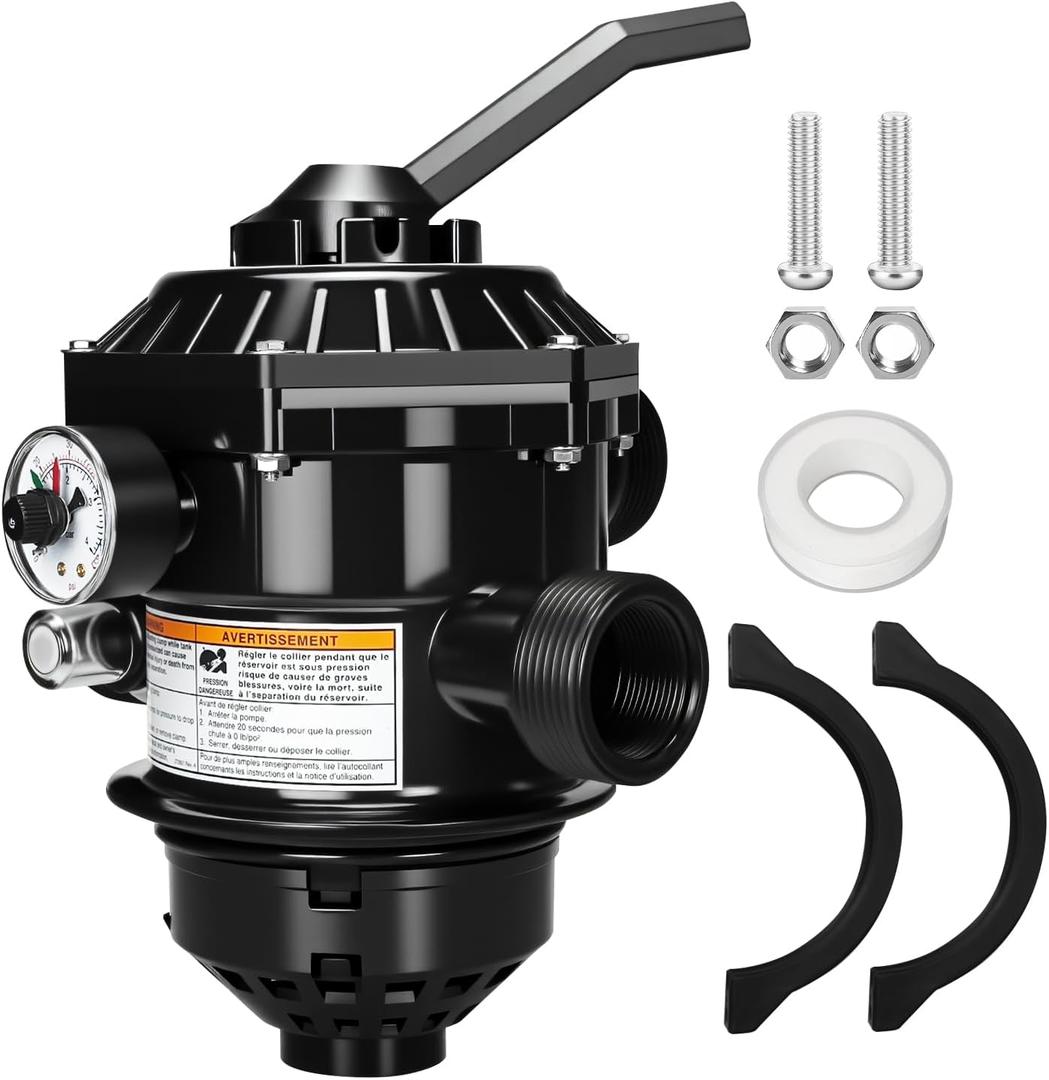262506 1-1/2-Inch 6-Way Clamp Style Multiport Valve Replacement - Compatible with Tagelus, Sand Dollar, MeteorPool and Spa Sand Filters (Fits Models 262504, 261130)