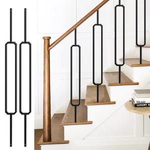 15 Pack Iron Balusters Square Hollow Stair Spindles, LMYYGOO 1/ 2" Metal Balusters/ Iron Balusters for Staircase Interior