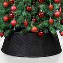 Blissun Christmas Tree Collar, 28.7" D Round Plastic Christmas Tree Ring, Christmas Tree Skirt for Artificial Christmas Trees Decoration (Black)