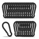 Small Carabiner Clip Hook, 1.57 inch 25 pcs Black Heavy Duty Spring Snap Hook Key Chain, Carabiners Clips for Outdoor Camping, Swing Set, Hammock, Hiking Travel, Fishing, Quick Link Keychain