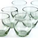 9 oz Hand Blown Mexican Drinking Glasses - Set of 6, 9 fl oz each, Clear