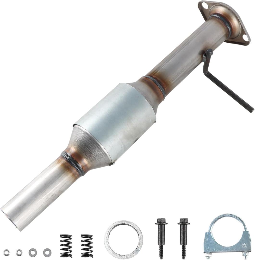 Rear Catalytic Converter Compatible with 2004-2007 Toyota Highlander 3.3L, 2004-2006 Lexus RX330 3.3L V6 Catalytic Convertor | stainless steel shell, EPA compliant, eliminates P0420 code, full mounting hardware included, bolt-on installation