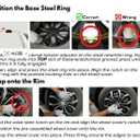 Universal Hubcaps for Steel Wheels, Snap-On Wheel Covers with Adjustable Steel Retaining Ring, Durable ABS, Patent Design (Gunmetal Gray, 14-inch)