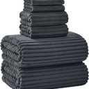 Extra Large Bath Towel Set of 6 (40"x80"),Oversized Bath Sheet Super Soft Highly Absorbent Microfibers Quick Dry Luxury Shower Towel for Bathroom Spa Gym Hotel Yoga (Charcoal Gray, 6 Piece)