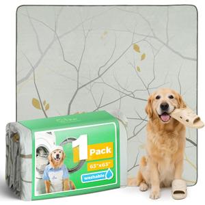 FXW Washable Pee Pads for Dogs, Puppy Pads with Super Absorbent, Specifically Designed for FXW Rollick/Homeplus 24 inch 8 Panels Dog Playpen, 63" Square, Branch, 1 Pack