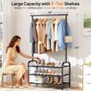 MISSLO Sturdy Clothing Racks for Hanging Clothes with 3 Shelves Garment Rack Heavy Duty Clothes Rack with Shoe Storage for Coats, Garment, Dress, Black