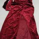 Wenrine Women's One Shoulder Velvet Dresses Slim Fitted Slit Faux Wrap Sexy Bodycon Evening Dress (Red) Small 