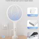 YISSVIC Electric Fly Swatter 4000V Bug Zapper Racket Dual Modes Mosquito Killer with Purple Mosquito Light Rechargeable for Indoor Home Office Backyard Patio Camping