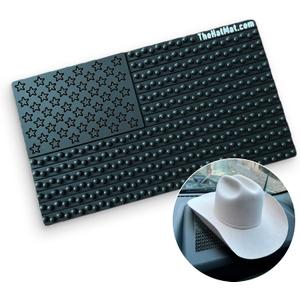 Extra-Large Nonslip Dashboard Car Hat Holder Mat, Ideal Hat Holder for Truck Cowboy Hat Holder for Truck, Hat Holder for Car, Secures Hats and Items on The Road (No Quarter)